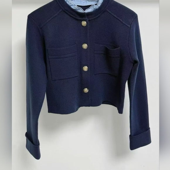 Sandro Cardigan with detachable ruffle collar - Picture 7 of 8